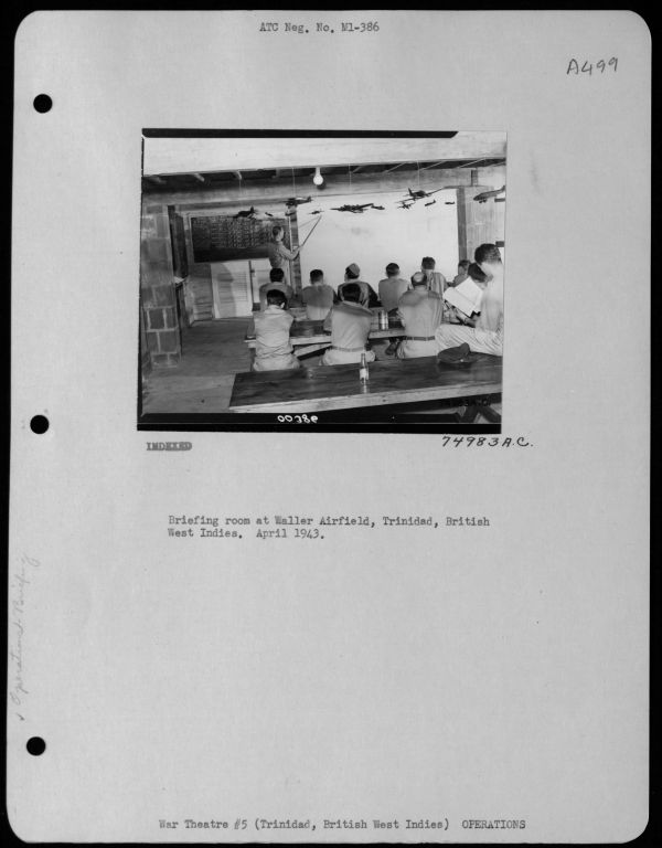 Briefing Room at Waller Field, Trinidad, April 1943.